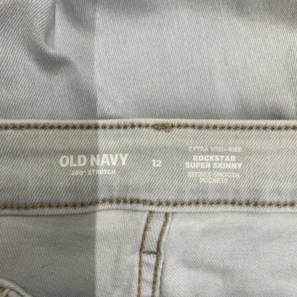 Old Navy Rockstar Super Skinny Jeans Womens 12 Extra High Rise Light Wash NWT